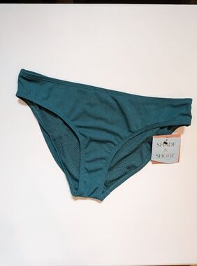 Shade & Shore Ribbed Low-Rise Hipster Bikini Bottom size Medium